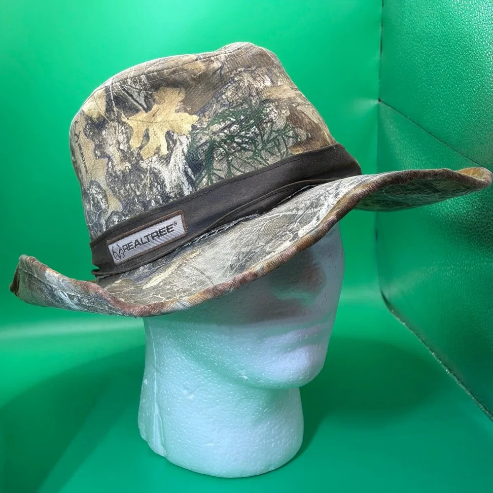 Realtree Camo Boonie Hat Mens XL Outdoor Fishing Wide Brim Bush Fedora Sun Cap